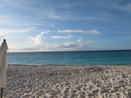 Empty beach view with no people ocean and sea --Caribbean seaの写真素材