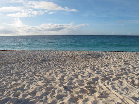 Empty beach view with no people ocean and sea --Caribbean seaの写真素材