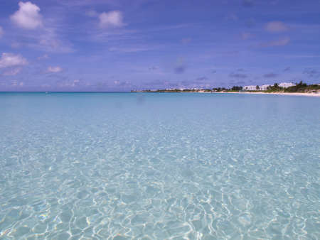 Empty beach view with no people ocean and sea --Caribbean seaの写真素材