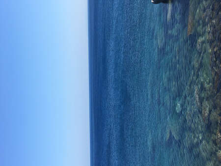 Empty beach view with no people ocean and seaの写真素材