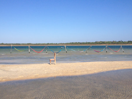 Empty beach view with no people ocean and seaの写真素材
