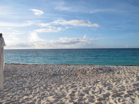 Empty beach view with no people ocean and sea --Caribbean seaの写真素材