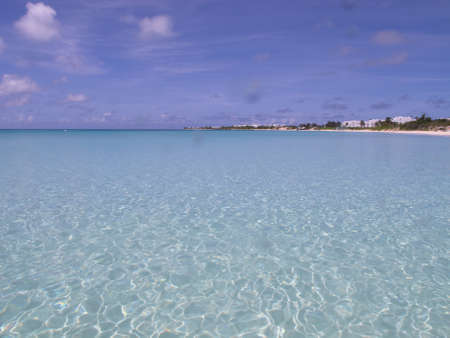 Empty beach view with no people ocean and sea --Caribbean seaの写真素材