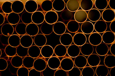 COPPER FACTORY. CLOSE UP, DETAIL OF COPPER High quality photoの写真素材