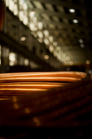 COPPER FACTORY. CLOSE UP, DETAIL OF COPPER High quality photoの写真素材