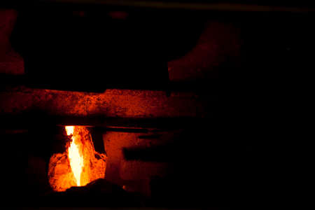 COPPER FACTORY. CLOSE UP, DETAIL OF COPPER High quality photo