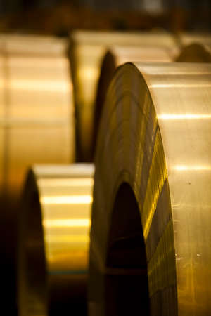 COPPER FACTORY. CLOSE UP, DETAIL OF COPPER High quality photo