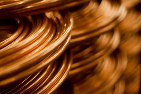 COPPER FACTORY. CLOSE UP, DETAIL OF COPPER High quality photoの写真素材