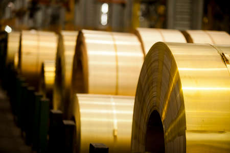 COPPER FACTORY. CLOSE UP, DETAIL OF COPPER High quality photoの写真素材