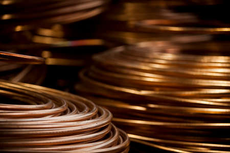 COPPER FACTORY. CLOSE UP, DETAIL OF COPPER High quality photoの写真素材