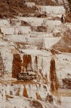 View of salt mines or ponds in Maras, Peru. They are known as Salineras in Spanish.の写真素材