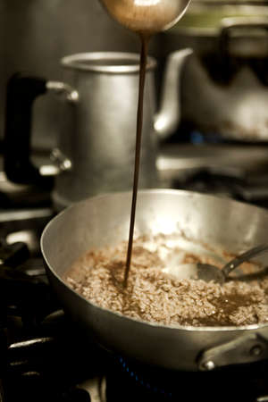 Typical Brazilian dish - rice and beans. Made with black beans. Food background. high quality photoの写真素材