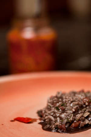 Typical Brazilian dish - rice and beans. Made with black beans. Food background. high quality photoの写真素材