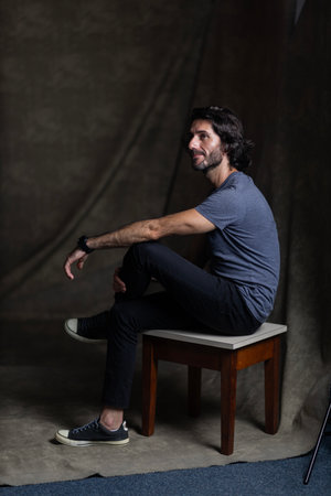 Portrait of a young Latin American Caucasian man.
