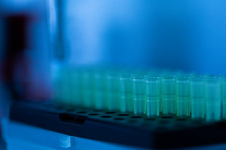 Production line pharmaceutical industry. Manufacturing of drugs and medications, pharmaceuticals. Technician, scientist works in a scientific laboratoryの写真素材