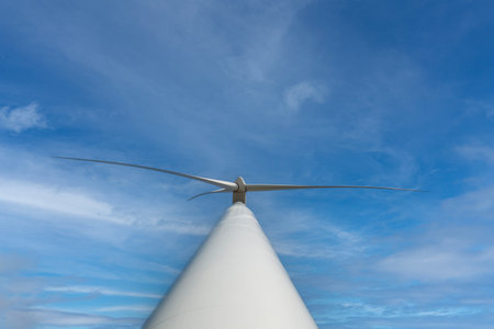 wind turbines farm, wind power generation equipment, clean energy concept, renewable energy