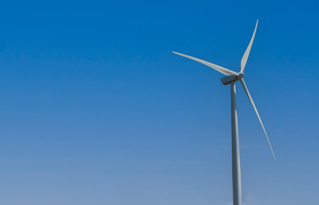 wind turbines farm, wind power generation equipment, clean energy concept, renewable energyの写真素材
