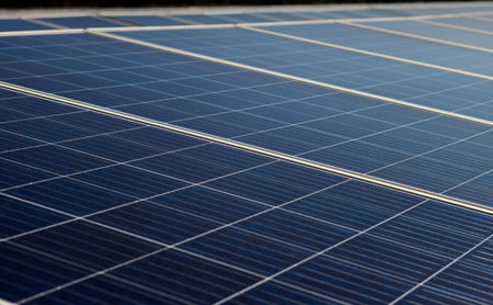 Solar panels power generation equipment, in the sun rays, solar panel with sunlight and sky...
