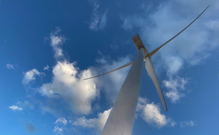 wind turbines farm, wind power generation equipment, clean energy concept, renewable energy