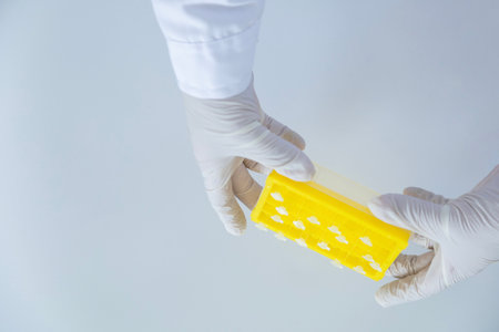 Production line pharmaceutical industry. Manufacturing of drugs and medications, pharmaceuticals.の写真素材