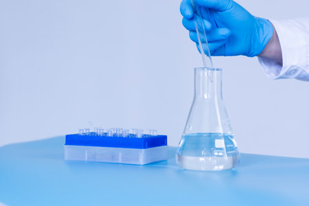 Production line pharmaceutical industry. Manufacturing of drugs and medications, pharmaceuticals. laboratoryの写真素材