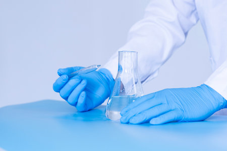 Production line pharmaceutical industry. Manufacturing of drugs and medications, pharmaceuticals. laboratoryの写真素材