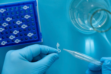 Production line pharmaceutical industry. Manufacturing of drugs and medications, pharmaceuticals. Laboratoryの写真素材