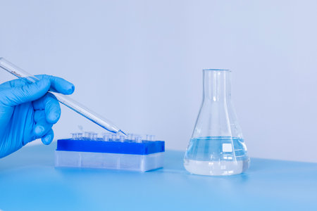 Production line pharmaceutical industry. Manufacturing of drugs and medications, pharmaceuticals. Laboratoryの写真素材