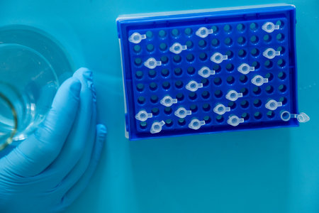 Production line pharmaceutical industry. Manufacturing of drugs and medications, pharmaceuticals. Laboratoryの写真素材