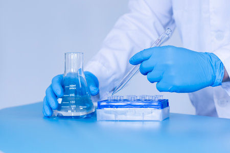Production line pharmaceutical industry. Manufacturing of drugs and medications, pharmaceuticals. Laboratoryの写真素材
