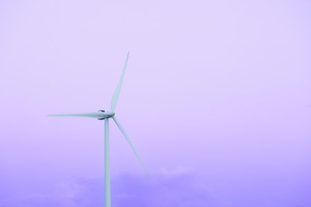 wind turbines farm, wind power generation equipment, clean energy concept, renewable energy