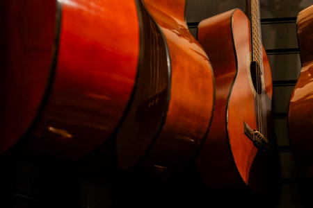 Close-up of violin instrument.の写真素材