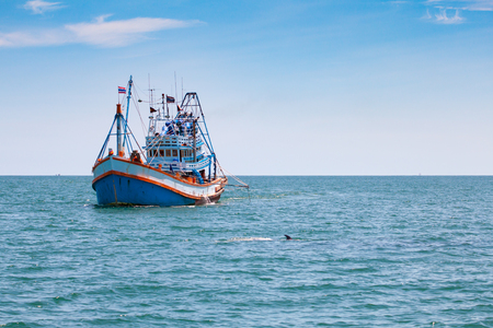 Fishing boat in the gulf of Thailandの写真素材