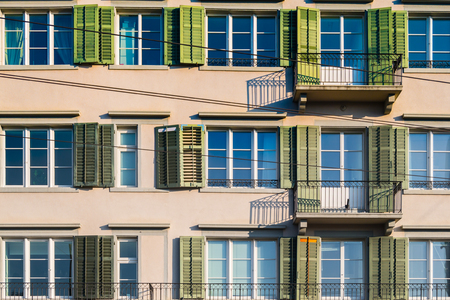 Old building windowsの写真素材