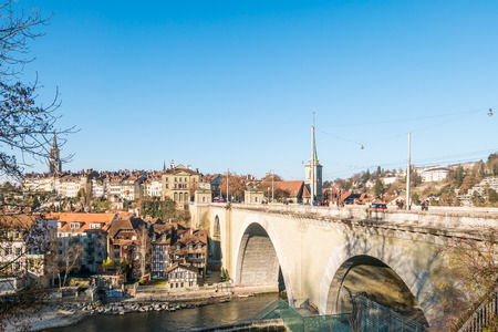 BERN, SWITZERLAND - December 26, 2016 - Cityscape old town of Bern, capital of Switzerland in the morning.のeditorial素材