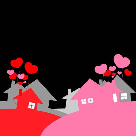 city of love black backgroundのイラスト素材