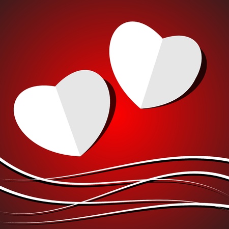paper hearts Valentines day のイラスト素材