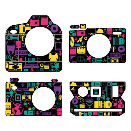 camera iconsのイラスト素材