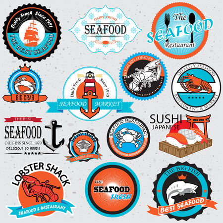 seafood symbols のイラスト素材