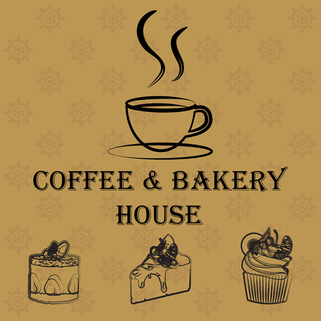 coffee and cakeのイラスト素材