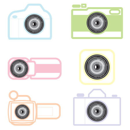 camera and lens iconのイラスト素材