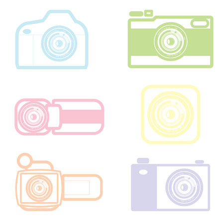 camera and lens iconのイラスト素材