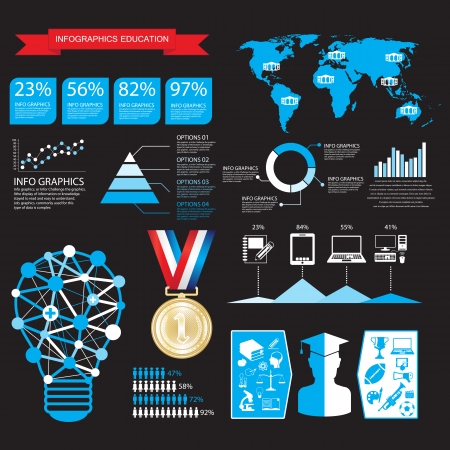 education infographic and iconsのイラスト素材