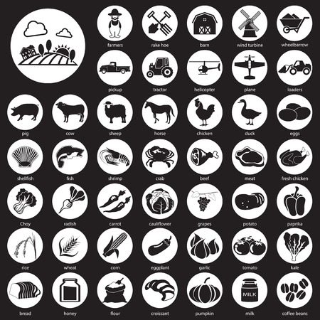 farm icons Setのイラスト素材