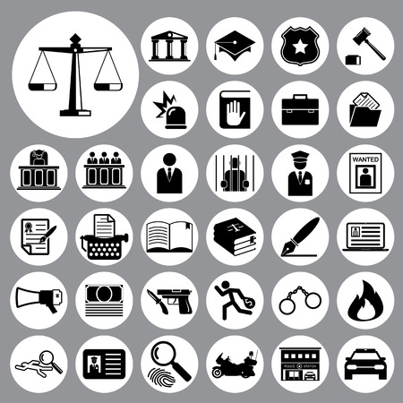 Law and police icon setのイラスト素材