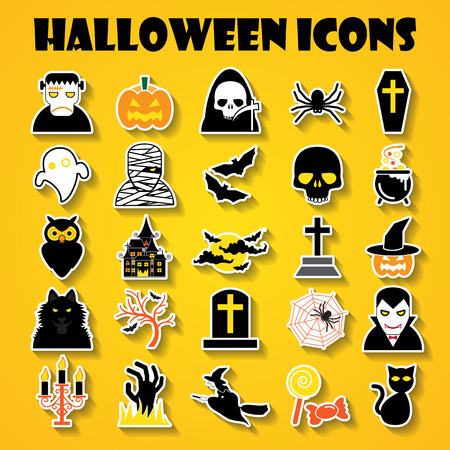 halloween iconsのイラスト素材