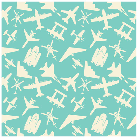 airplane  icons and  background, patternのイラスト素材
