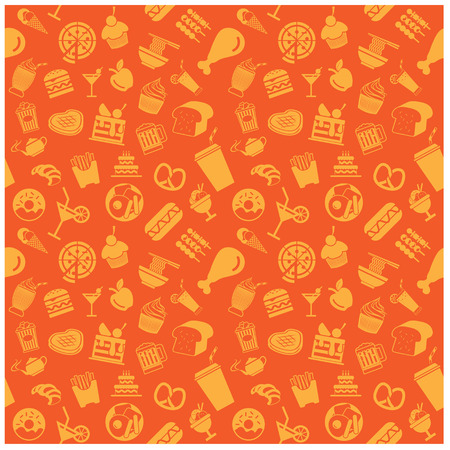 food and drink icons and Backgroundのイラスト素材