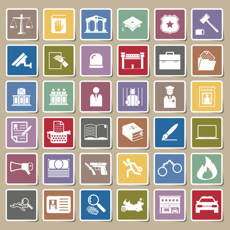 Law and police icon Sticker setのイラスト素材