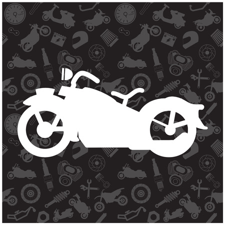 Motorcycle, background pattern and iconのイラスト素材